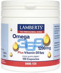 Omega 3,6,9, 1200mg Plus Vitamin D3 5ug (120 capsules)